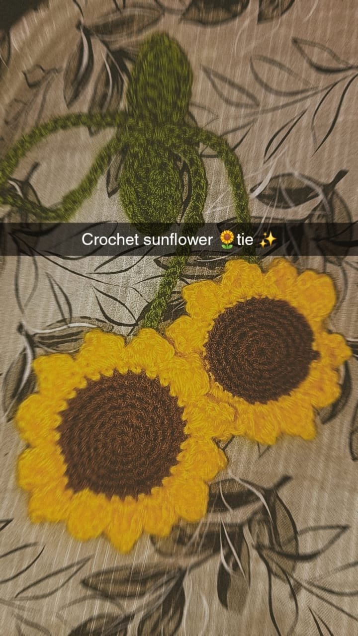 Sunny Days Crochet Sunflower Tie